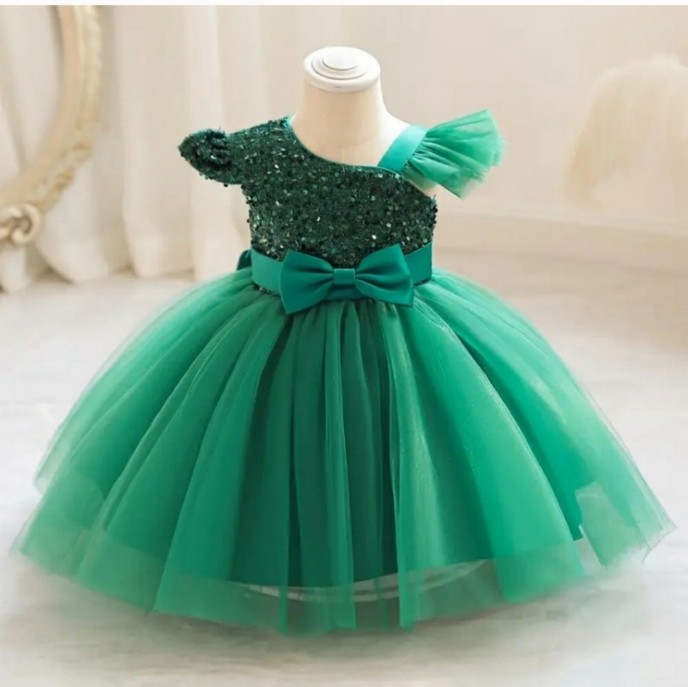 Elegant girls mesh puffy princess dress